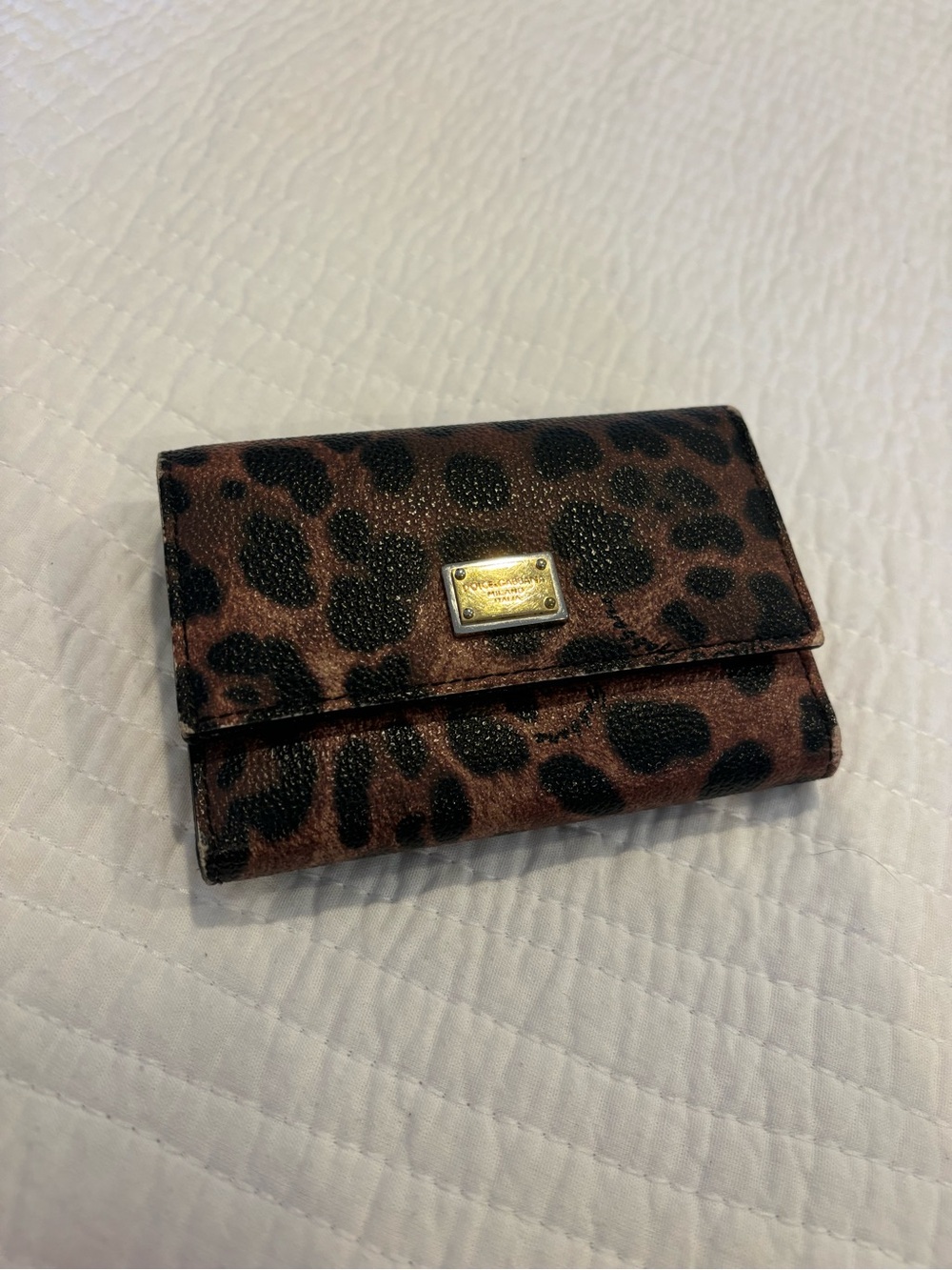 Dolce & Gabbana Leopard Print Fold Wallet - Brown & Black